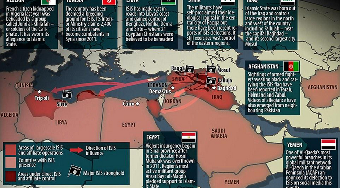 isis map middle east north africa